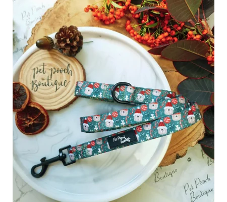 Jolly Bear Christmas Dog Lead - Reversible