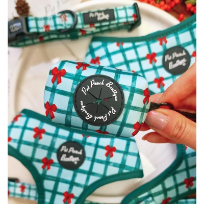 Festive Plaid Christmas Dog Poo Bag Holder Festive Plaid Christmas Dog Poo Bag Holder