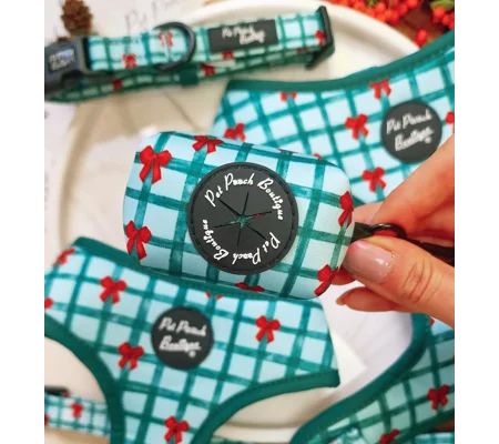 Festive Plaid Christmas Dog Poo Bag Holder