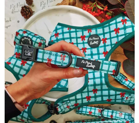 Festive Plaid Christmas Dog Collar