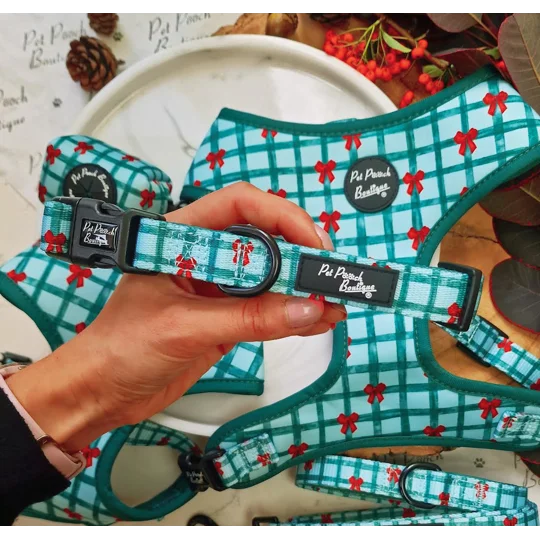 Festive Plaid Christmas Dog Collar