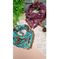 Frayed Nordic Teal Tapestry Bandana - Scamps