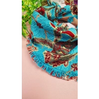 Frayed Nordic Teal Tapestry Bandana - Scamps