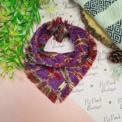 Frayed Empress Purple & Gold Bandana - Scamps