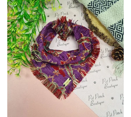 Frayed Empress Purple & Gold Bandana - Scamps