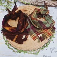 Frayed Sage Thistle Plaid Bandana - Scamps