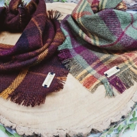 Frayed Sage Thistle Plaid Bandana - Scamps