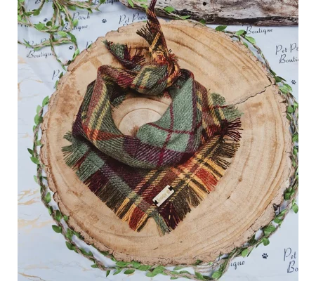 Frayed Sage Thistle Plaid Bandana - Scamps