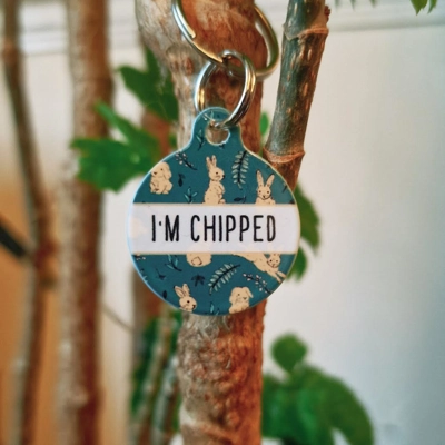 Wild Meadow Bunny ID Dog Tag - NEW STYLE