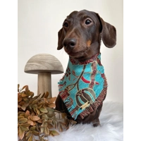 Frayed Nordic Teal Tapestry Bandana - Scamps