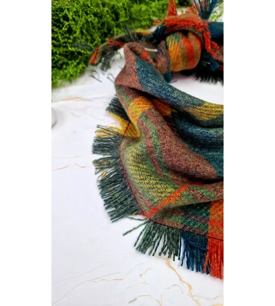 Frayed Orange Willow Plaid Bandana - Scamps