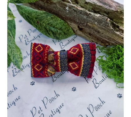 Red Toad & Moss Dog Bow Tie