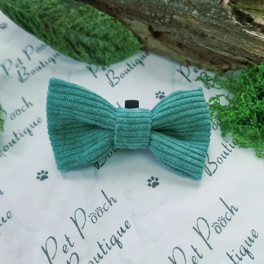 Cord Block Colour Dog Bow Tie