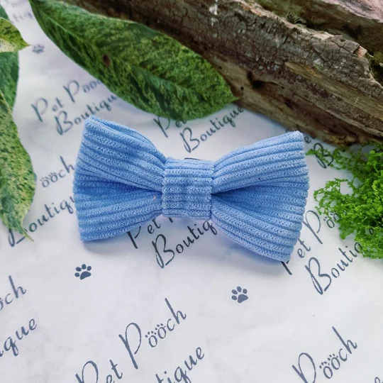 Cord Block Colour Dog Bow Tie
