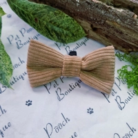 Cord Block Colour Dog Bow Tie