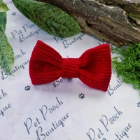 Cord Block Colour Dog Bow Tie