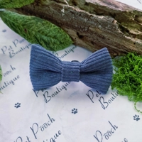 Cord Block Colour Dog Bow Tie