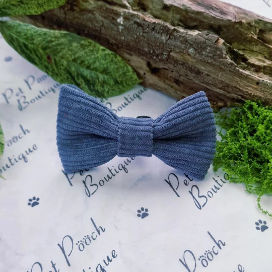 Cord Block Colour Dog Bow Tie