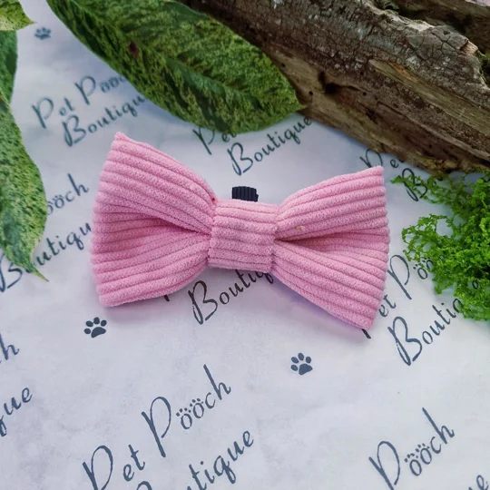 Cord Block Colour Dog Bow Tie