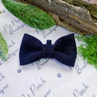 Cord Block Colour Dog Bow Tie