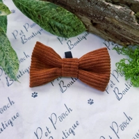 Cord Block Colour Dog Bow Tie