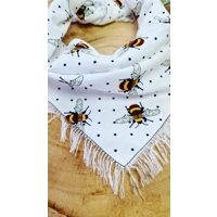 Classic Cream Frayed Bumble Bee Bandana - Scamps