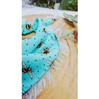 Bright Blue Frayed Bumble Bee Bandana - Scamps