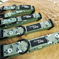Green Meadow Daisy Dog Collar- Optional Flower Accessory
