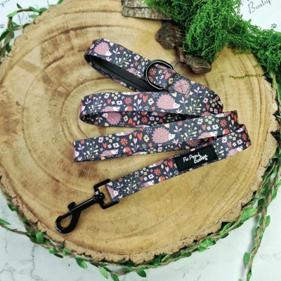 Woodland Hedgehog Dog Lead - Reversible