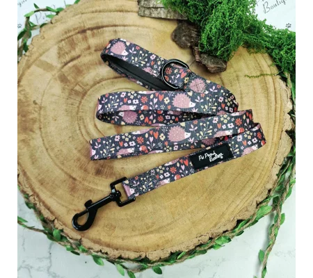 Woodland Hedgehog Dog Lead - Reversible