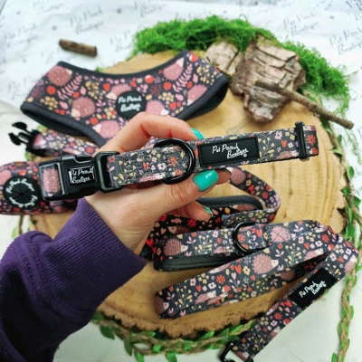 Woodland Hedgehog Dog Collar