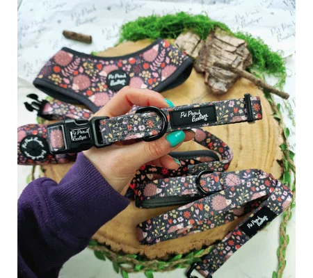 Woodland Hedgehog Dog Collar