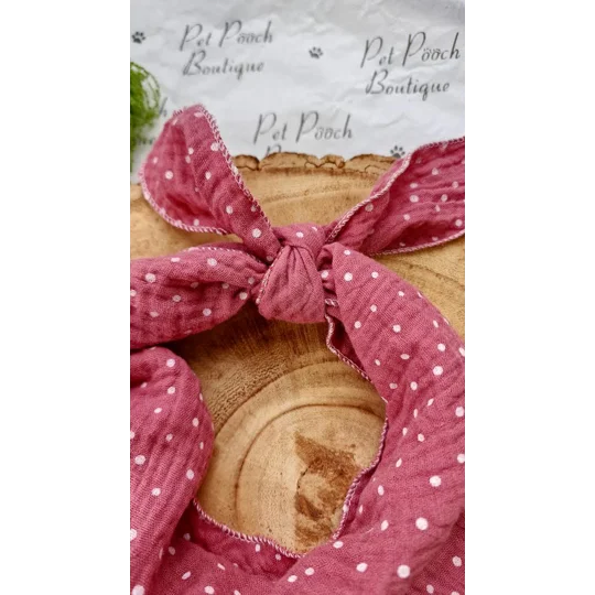 Rose Petal Pink Polka Dots Dog Bandana