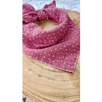 Rose Petal Pink Polka Dots Dog Bandana