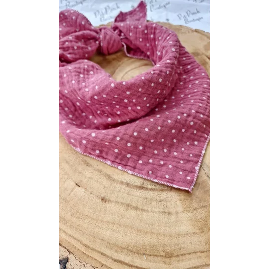 Rose Petal Pink Polka Dots Dog Bandana
