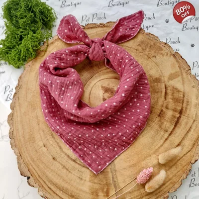 Rose Petal Pink Polka Dots Dog Bandana