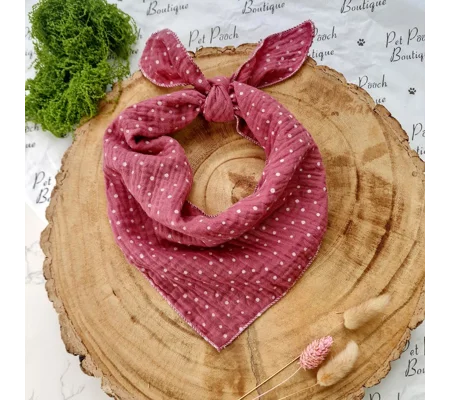 Rose Petal Pink Polka Dots Dog Bandana