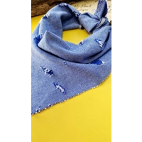 Classic Denim Raw Edge Dog Bandana