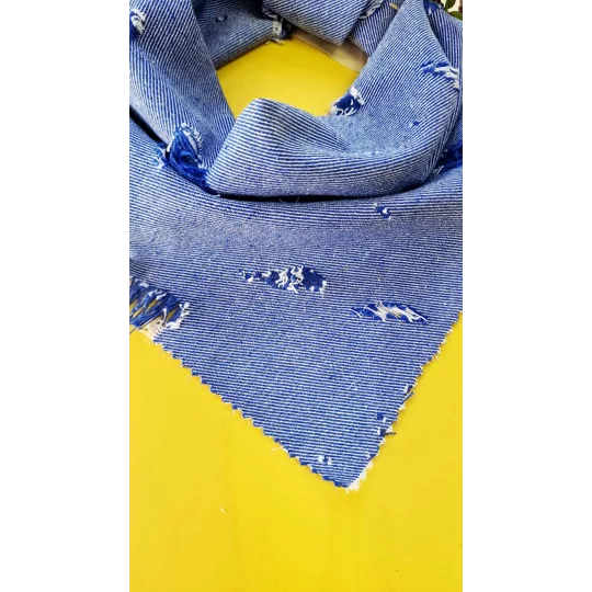 Classic Denim Raw Edge Dog Bandana