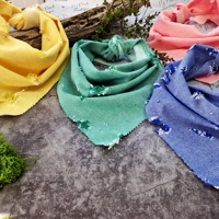 Moss Green Denim Raw Edge Dog Bandana