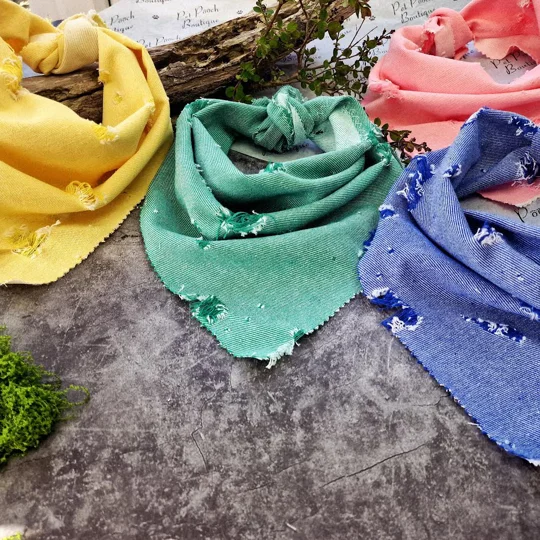 Classic Denim Raw Edge Dog Bandana