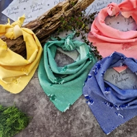 Moss Green Denim Raw Edge Dog Bandana