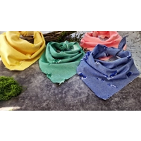 Moss Green Denim Raw Edge Dog Bandana