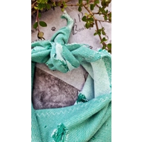 Moss Green Denim Raw Edge Dog Bandana