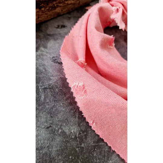 Dusty Rose Pink Denim Raw Edge Dog Bandana