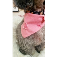 Dusty Rose Pink Denim Raw Edge Dog Bandana