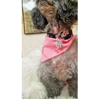 Dusty Rose Pink Denim Raw Edge Dog Bandana