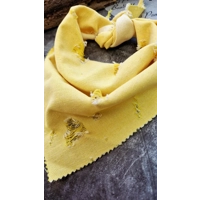 Sun Washed Yellow Denim Raw Edge Dog Bandana
