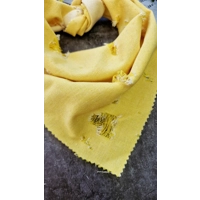 Sun Washed Yellow Denim Raw Edge Dog Bandana