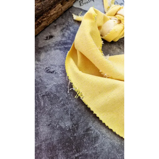 Sun Washed Yellow Denim Raw Edge Dog Bandana